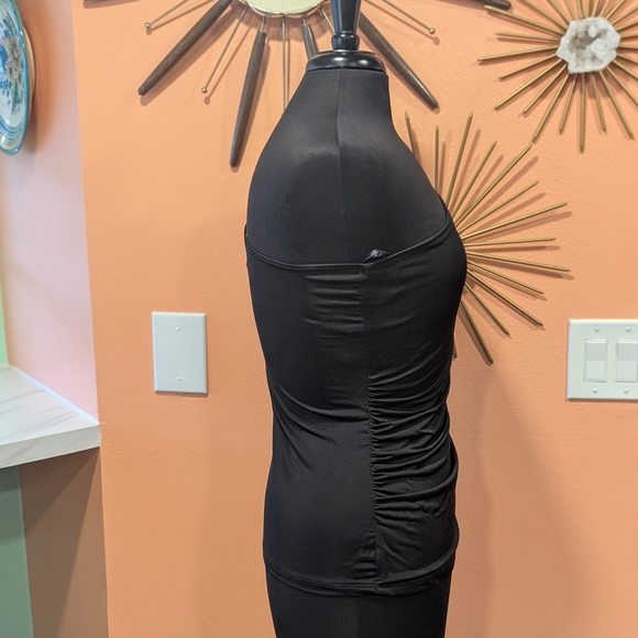 Charlotte Russe Vintage Y2K Grail Black Embellished One-Shoulder Tank Top Kesha - Picture 5 of 14